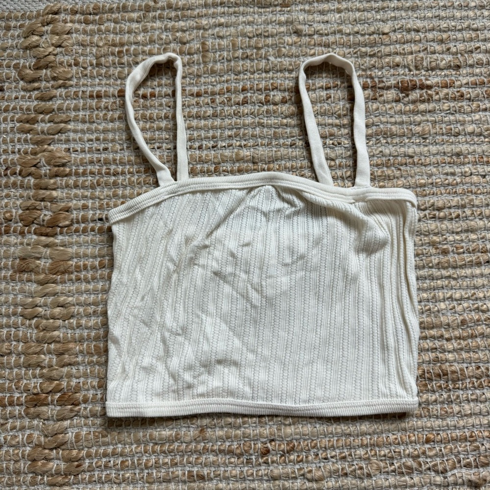 Rudy Jude Cream Ribbed Tank Top